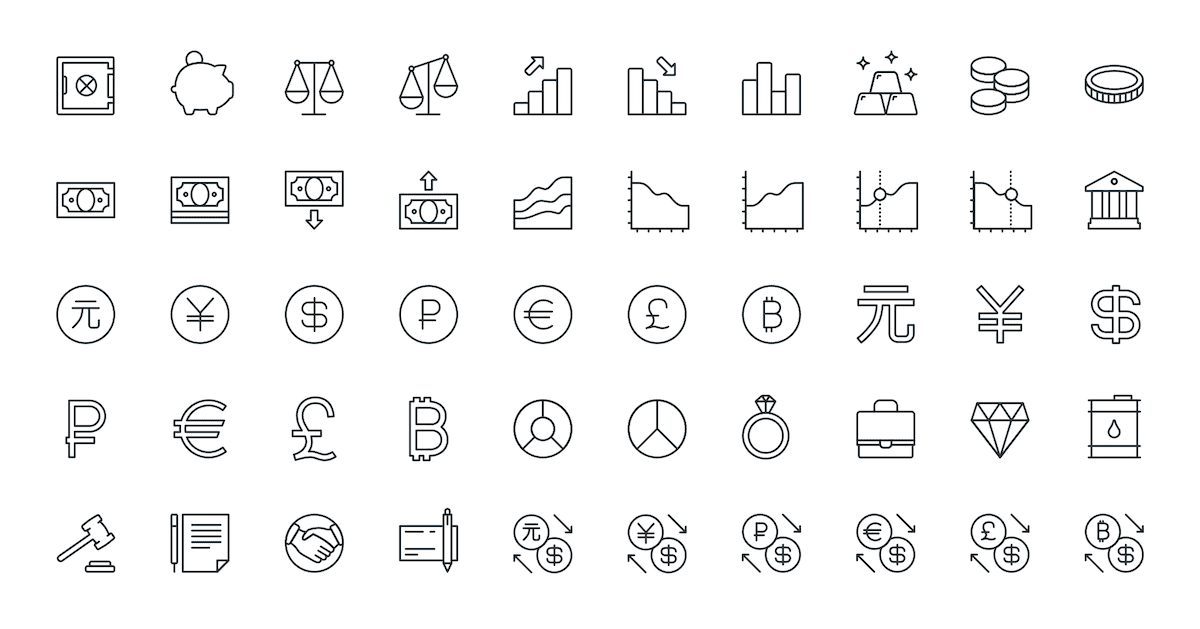 Stroke Icons - 09 Business & Finance